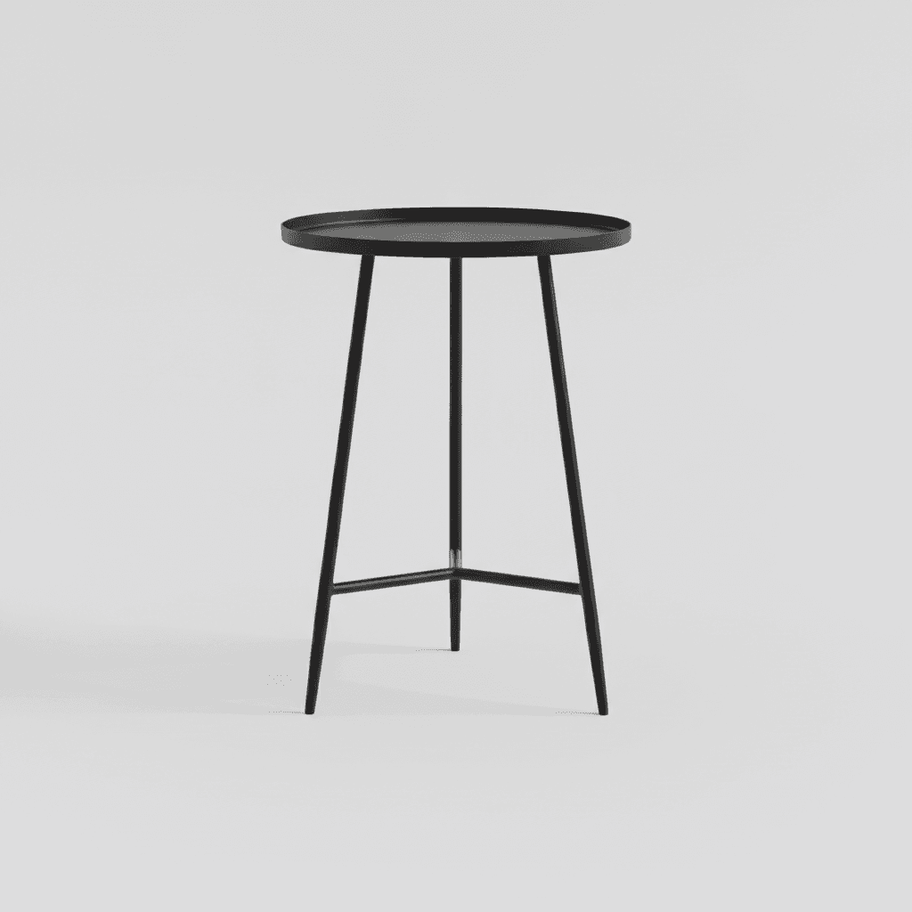 Black Metal Square End Table