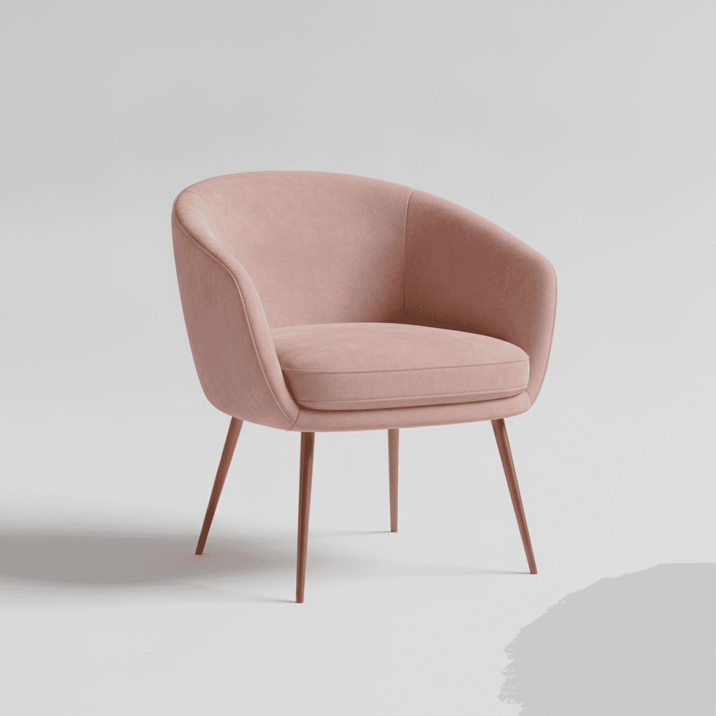 Blush Velvet Upholstered Accent Chair