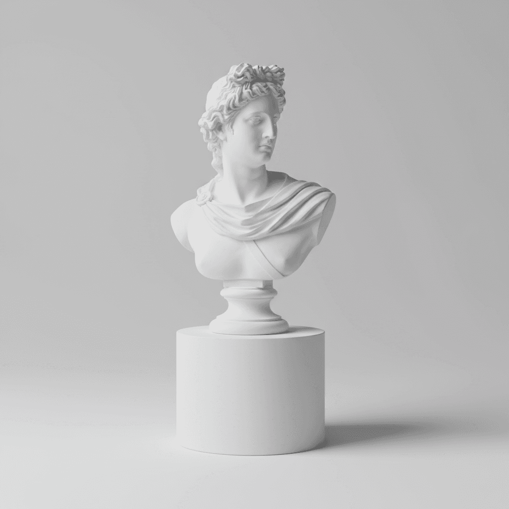 White Classical Bust Sculpture
