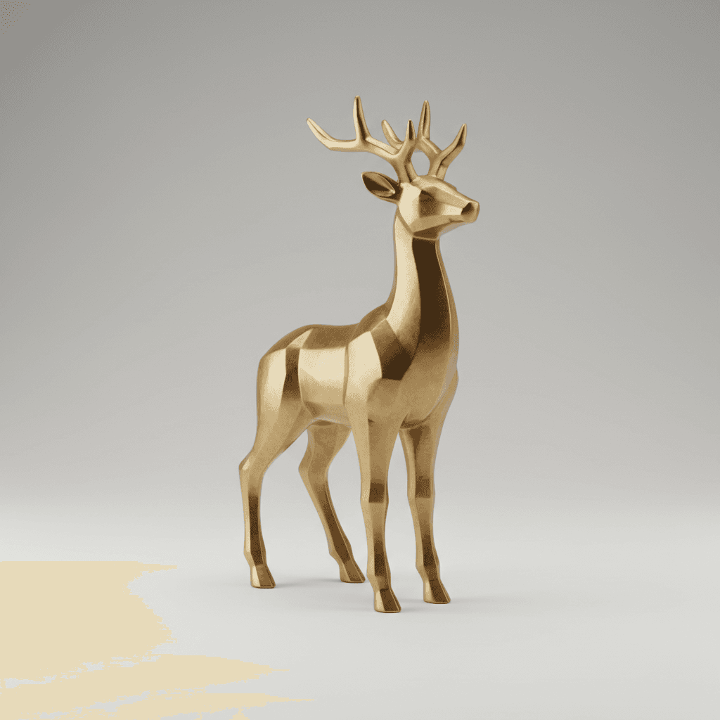 Brass Metal Deer Figurine