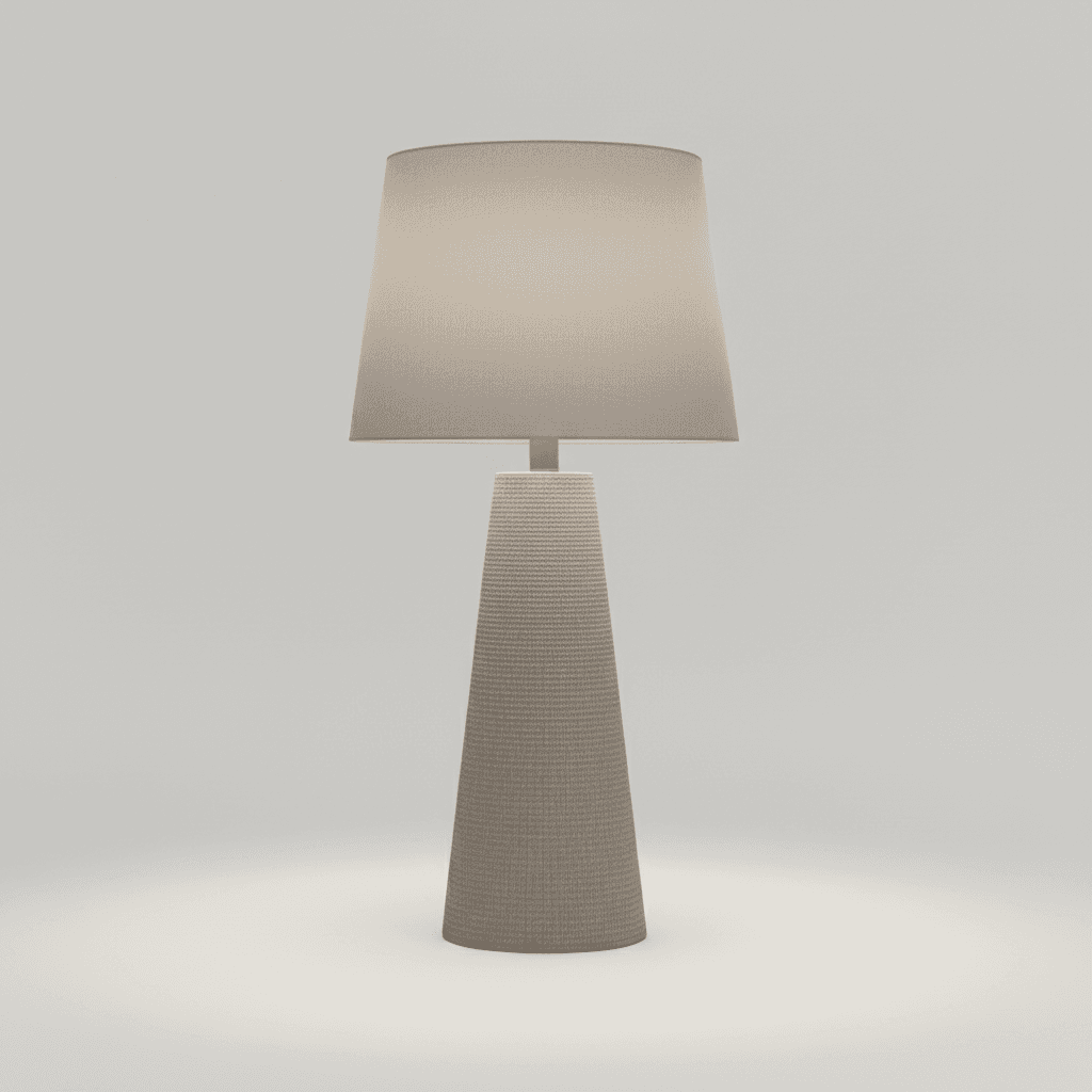 Grey Ceramic Fabric Shade Table Lamp