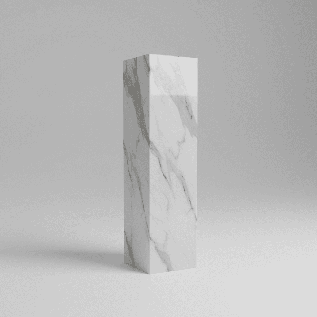 White Glass Marble Pedestal Stand