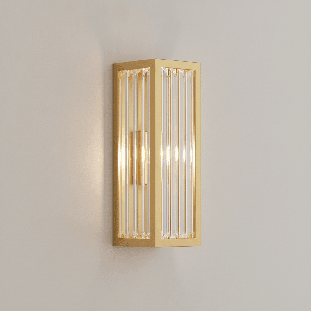 Brass Crystal Wall Sconce