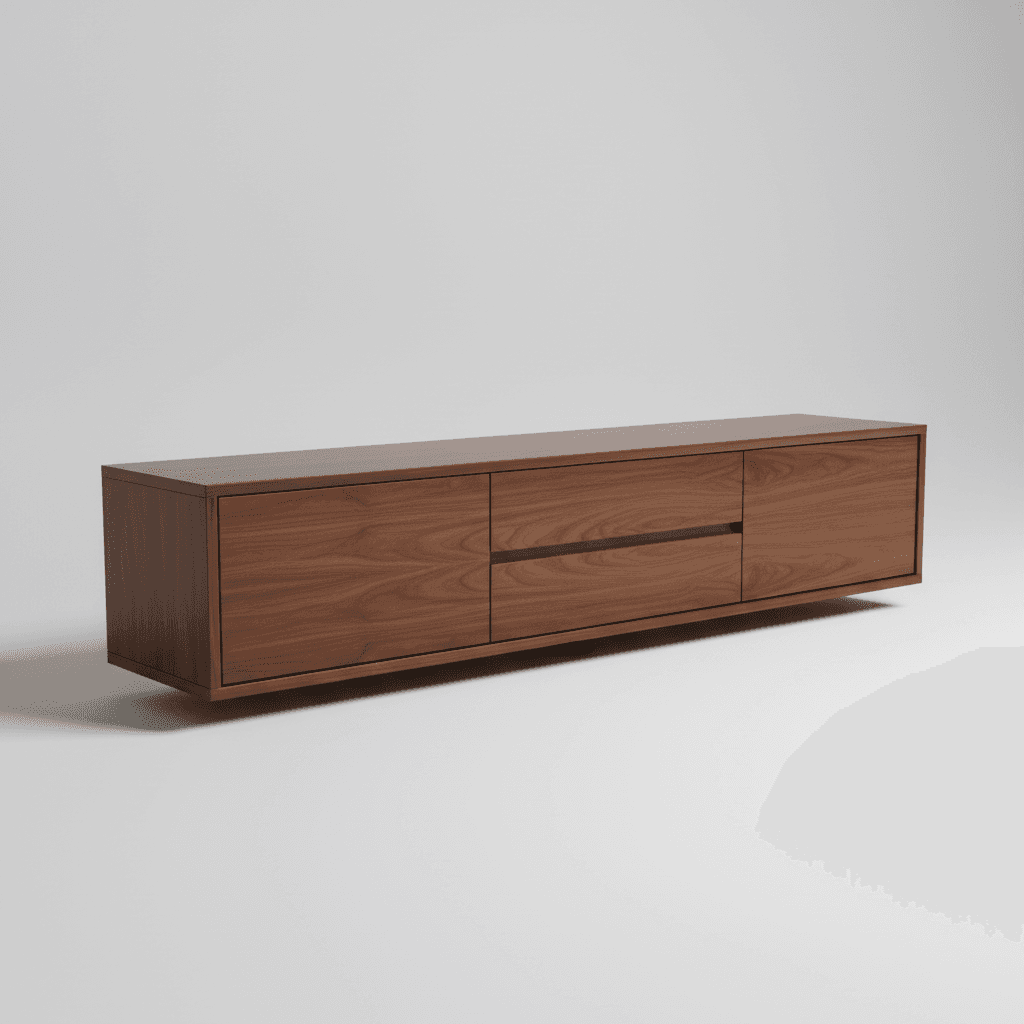 Walnut Wood Low Media Console