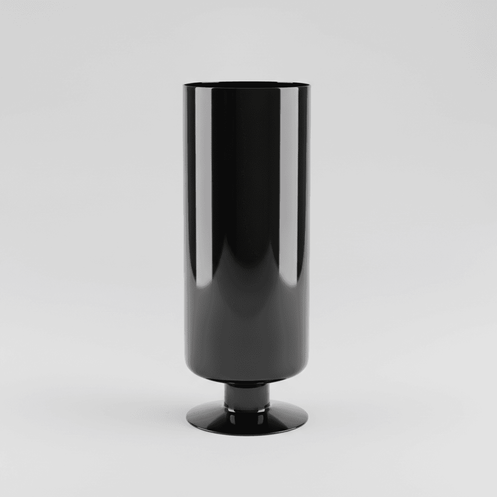 Black Glass Pedestal Floor Vessel