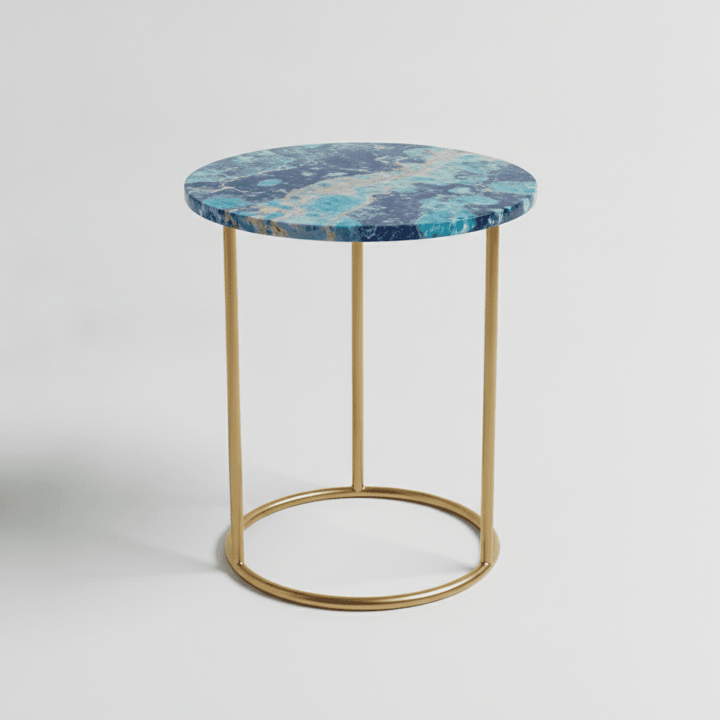 Blue Stone Top Side Table