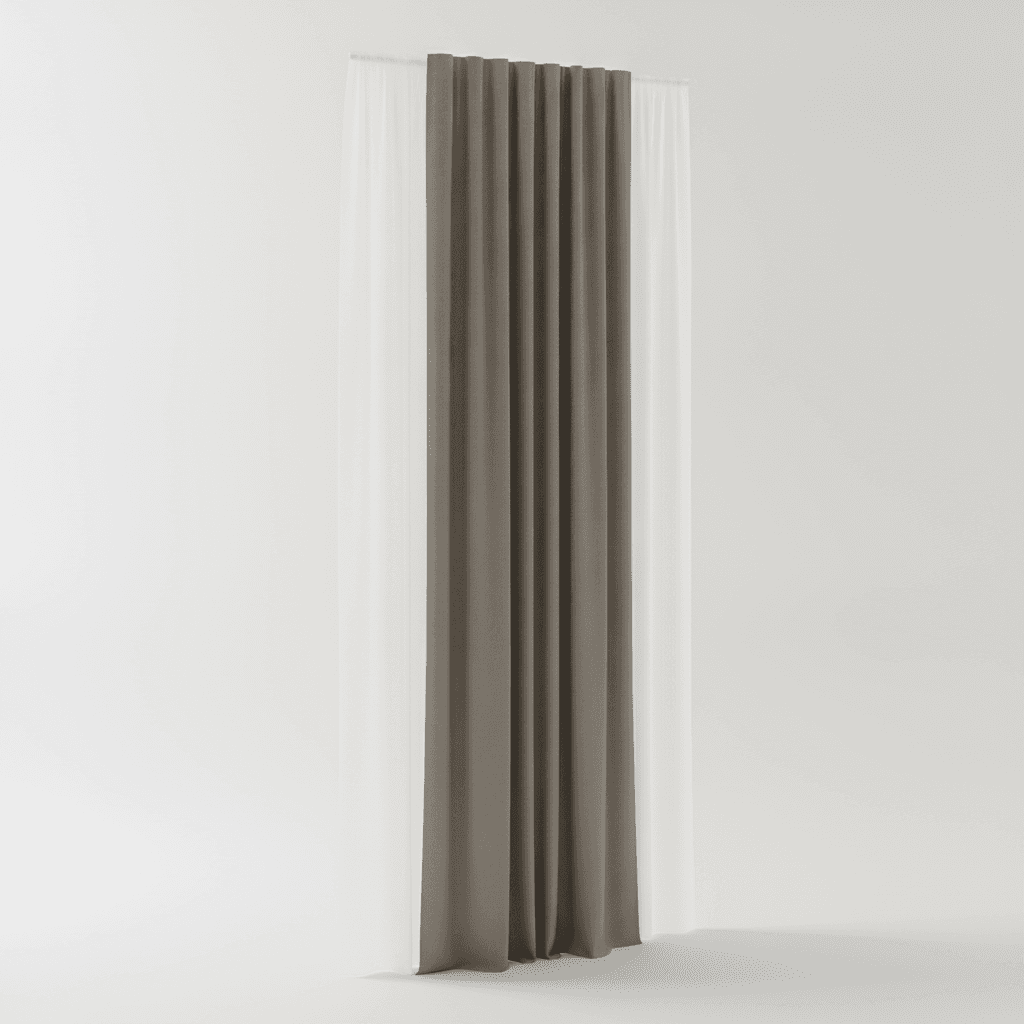 Grey Fabric Blackout Curtain Panel