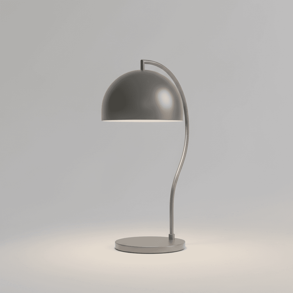 Grey Metal Dome Table Lamp