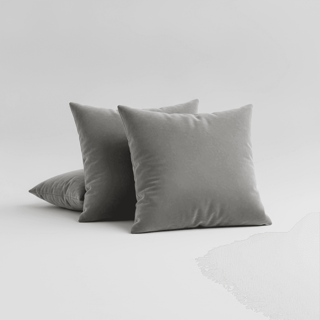 Ash Grey Velvet Pillow Set