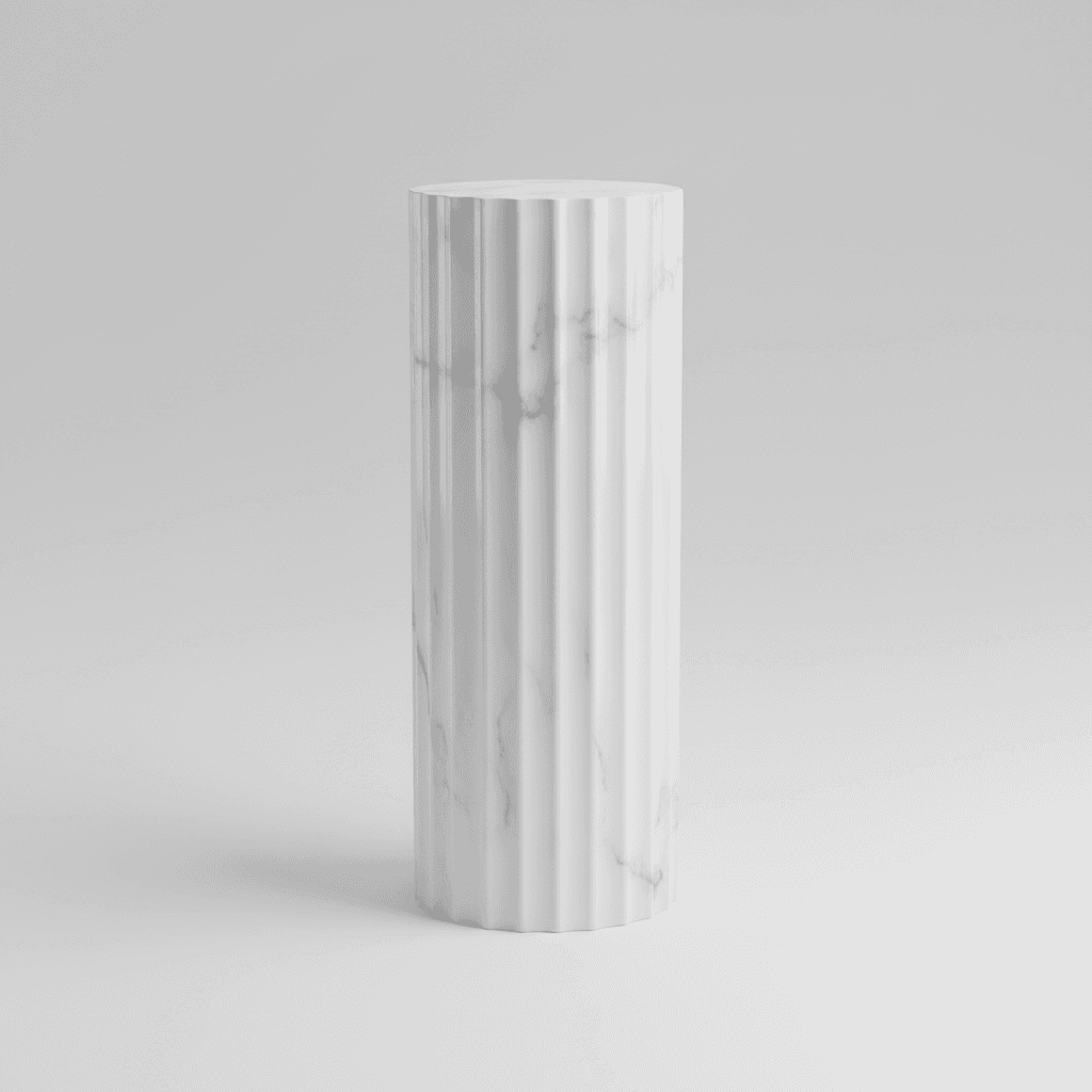 White Marble Display Pedestal Column