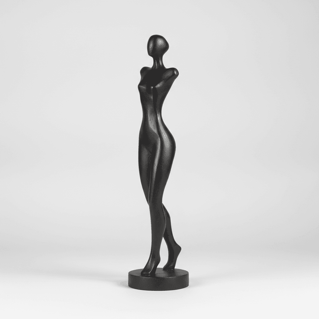 Black Metal Abstract Figure Sculpture