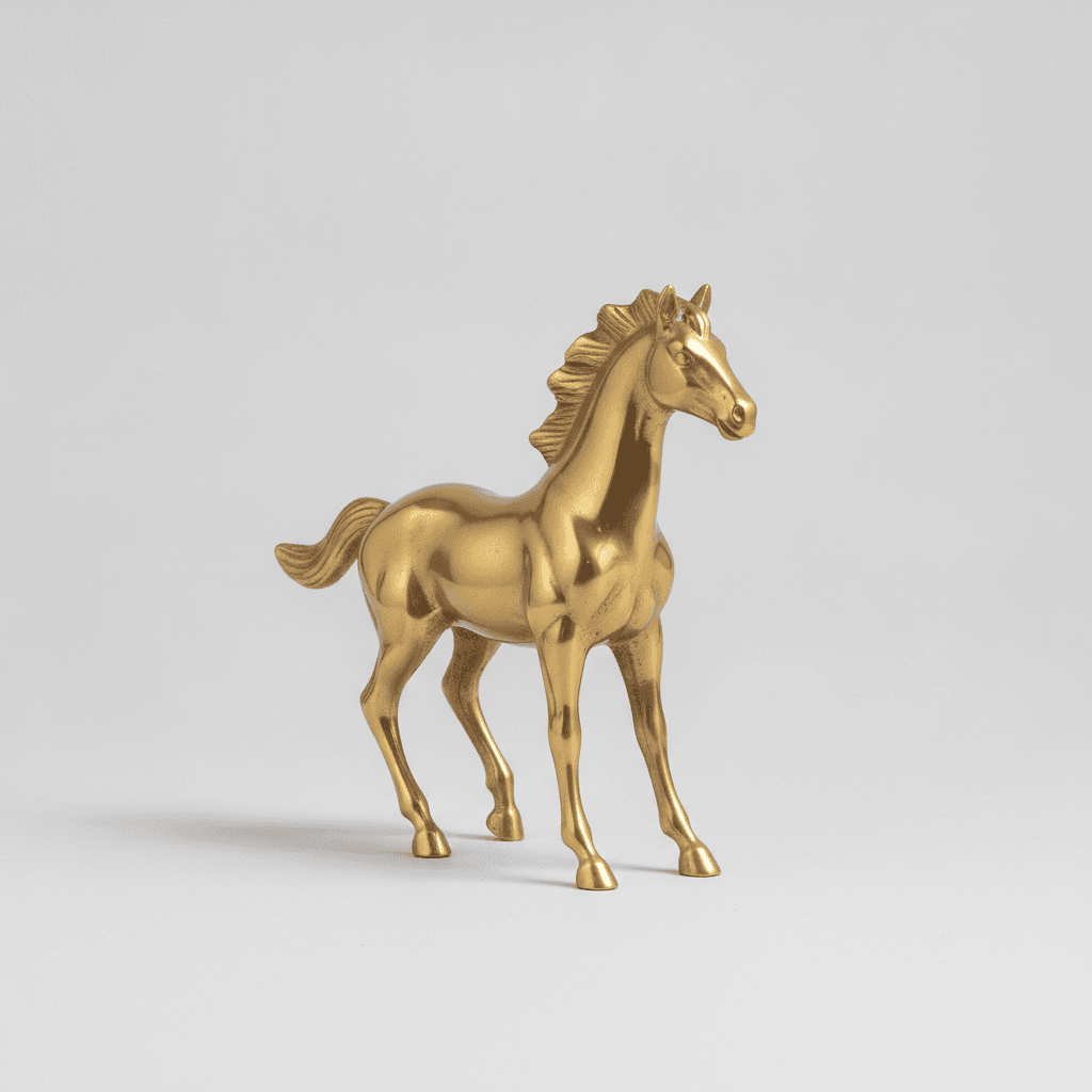 Natural Brass Horse Figurine