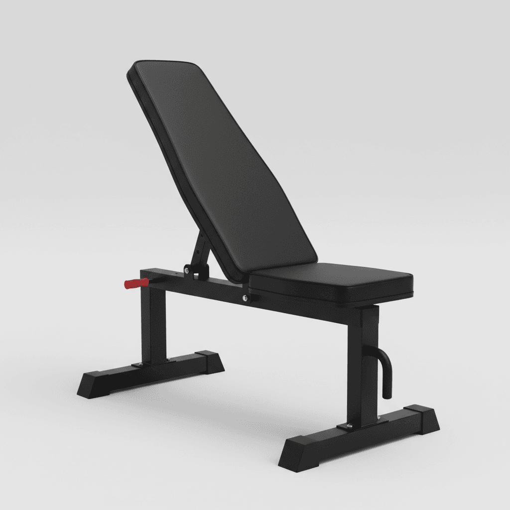 Black Metal Adjustable Weight Bench