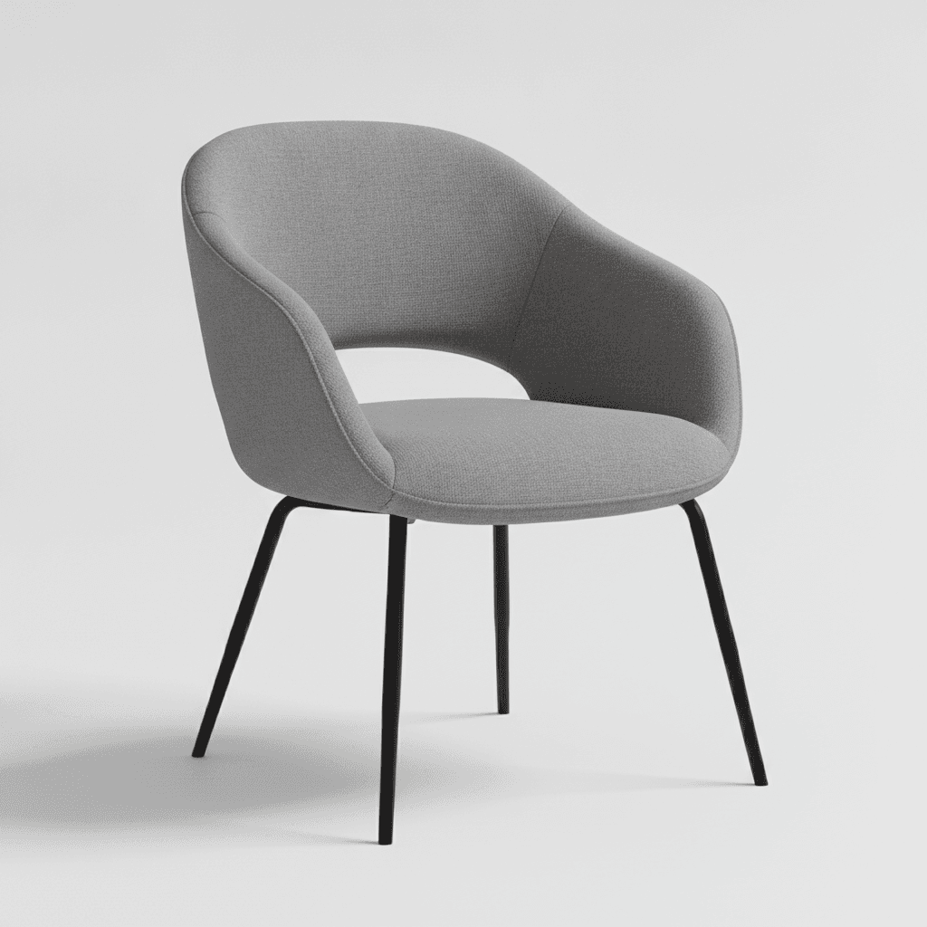 Grey Fabric Lounge Armchair