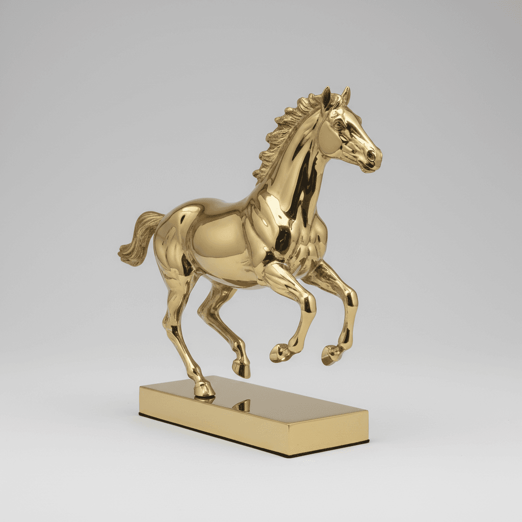 Brass Galloping Horse Figurine