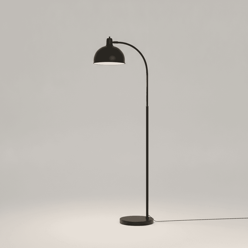 Black Metal Adjustable Arc Lamp