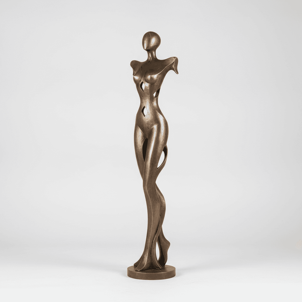 Metal Abstract Figure Floor Sculpture