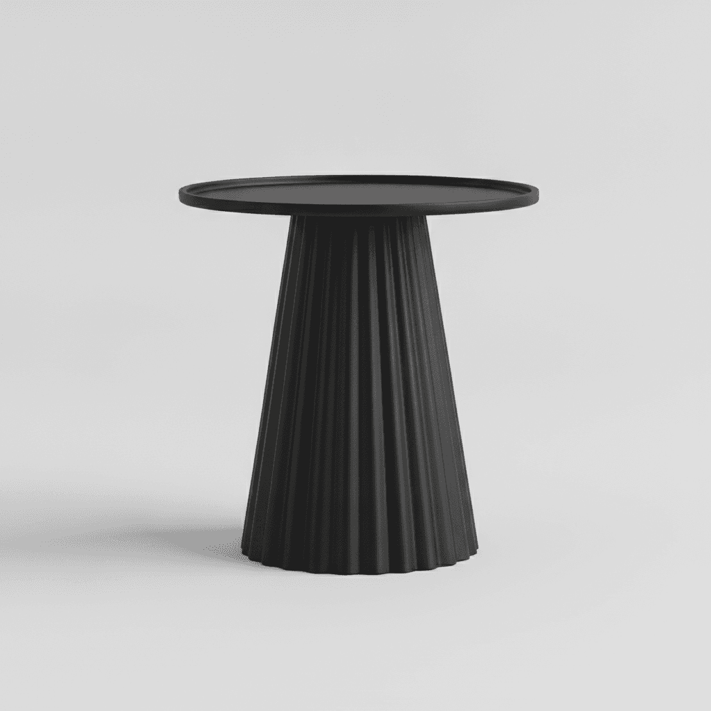Black Metal Pedestal Side Table