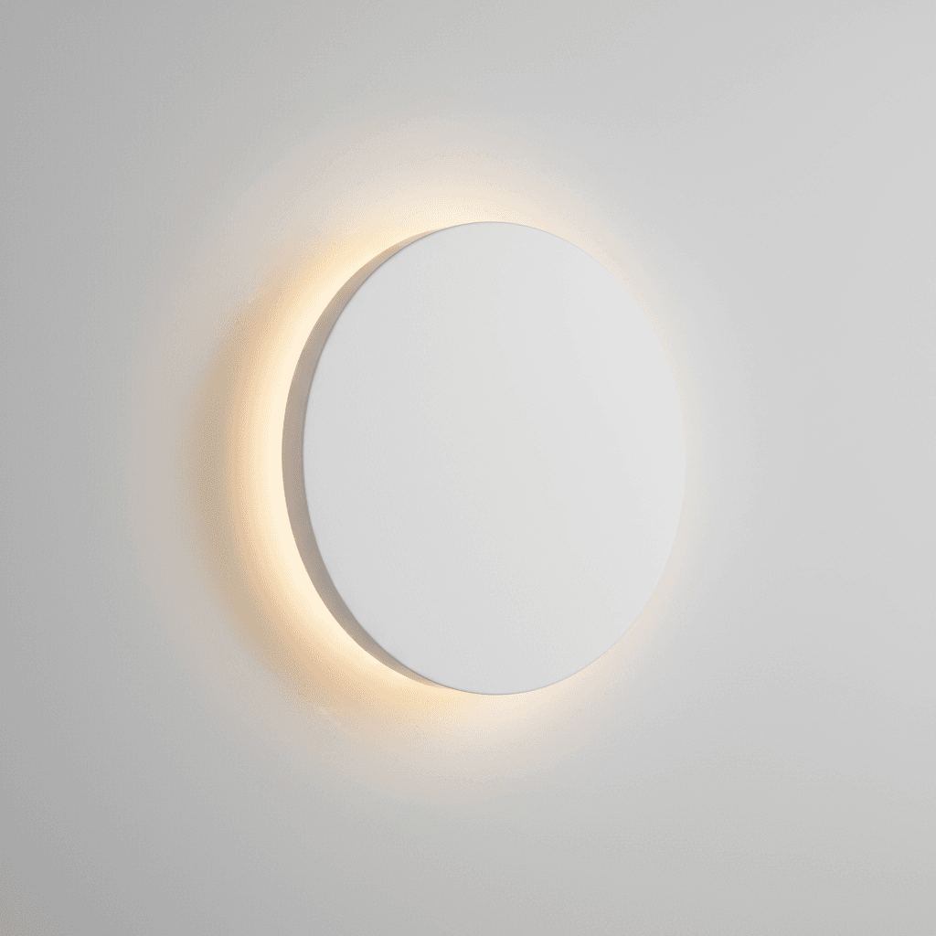 White Metal Halo Wall Sconce