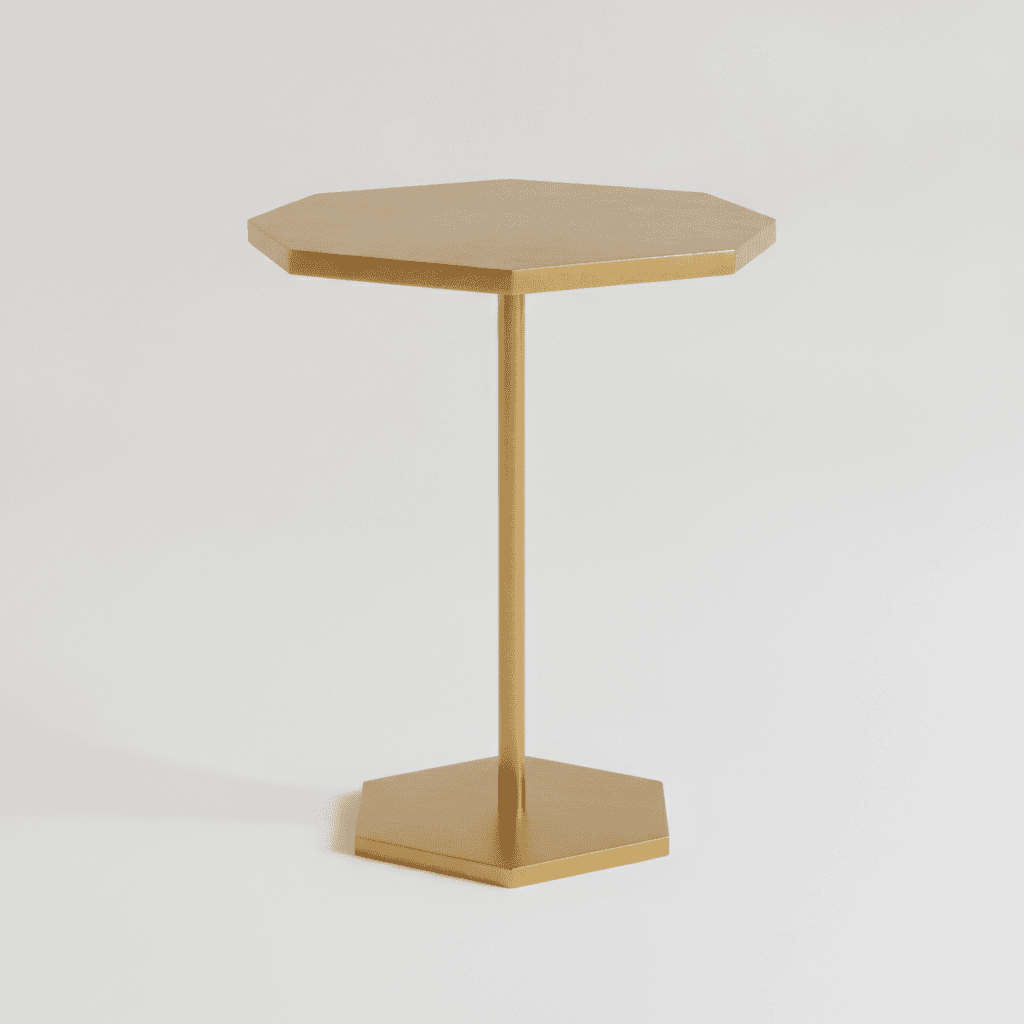 Brass Hexagonal Side Table