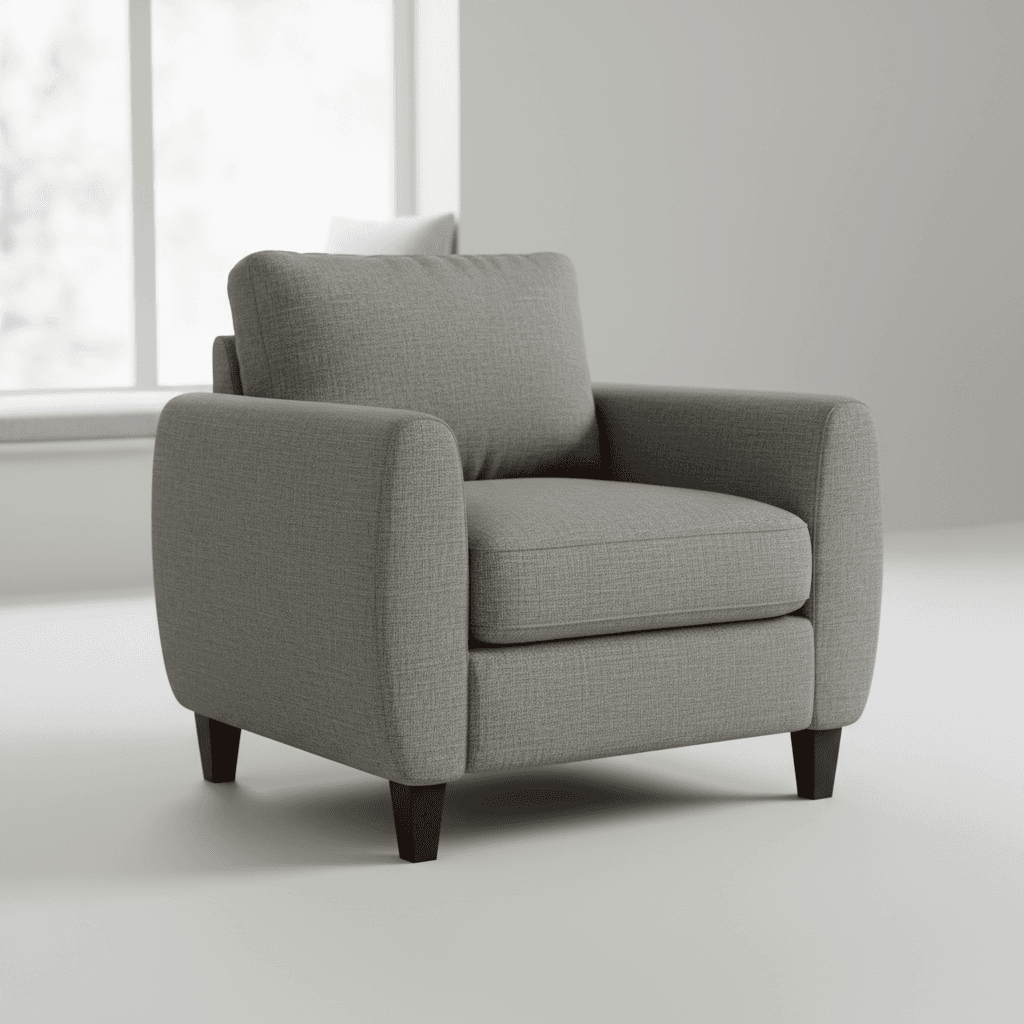 Grey Fabric Lounge Chair
