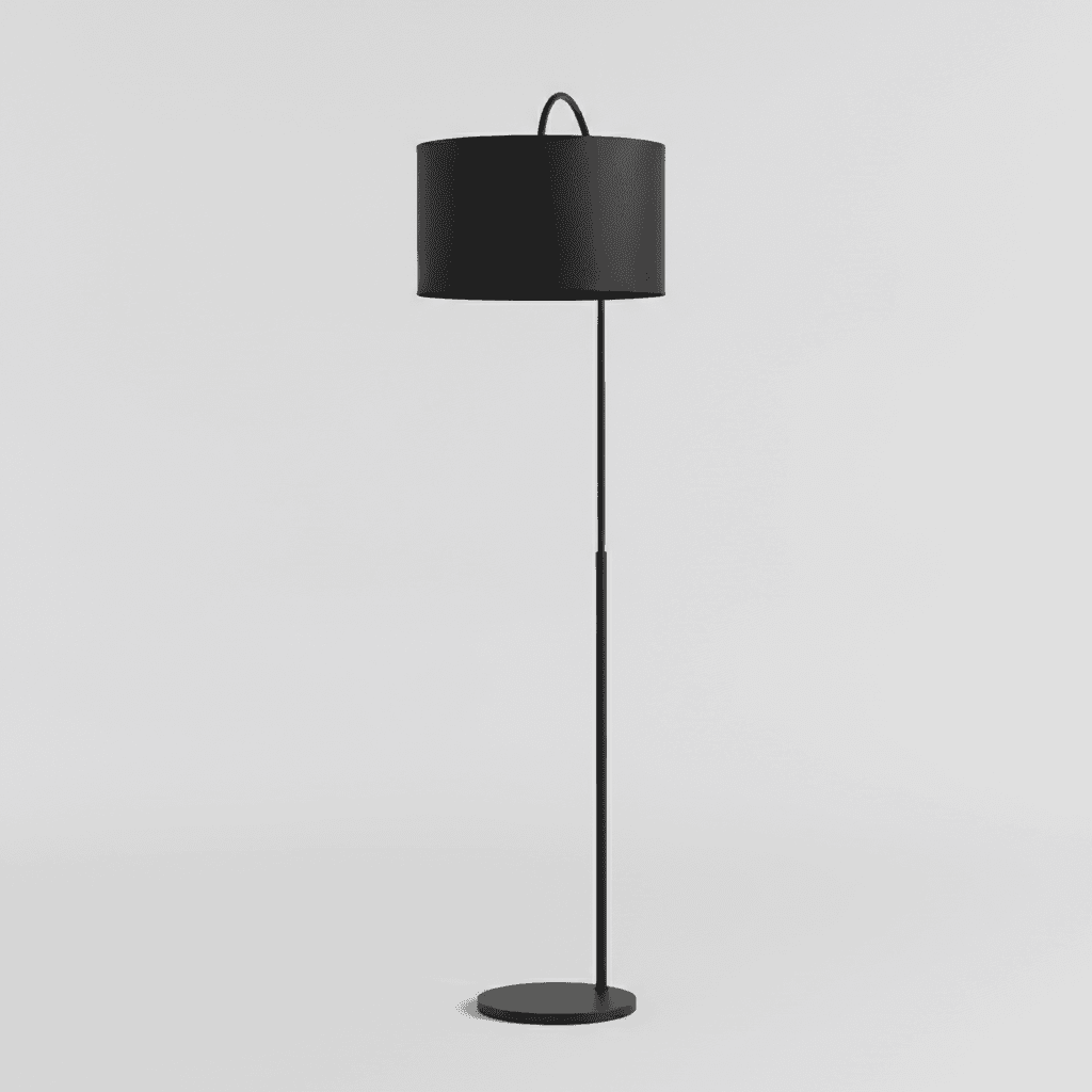 Tall Black Metal Arc Lamp