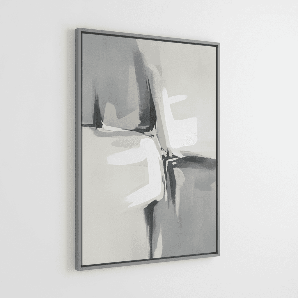 Grey Framed Abstract Wall Art
